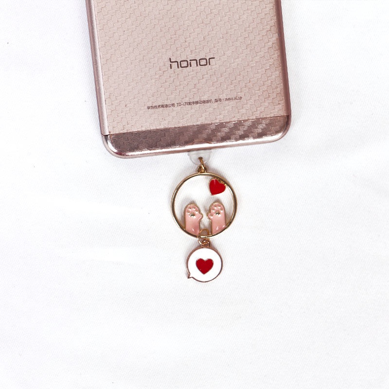 Phụ Kiện Gắn Chống Bụi Cho Cổng Sạc Điện Thoại Di Động Hình Chân Mèo Dễ Thương