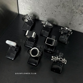 Nhẫn chrome heart thép titan không đen không gỉ unisex