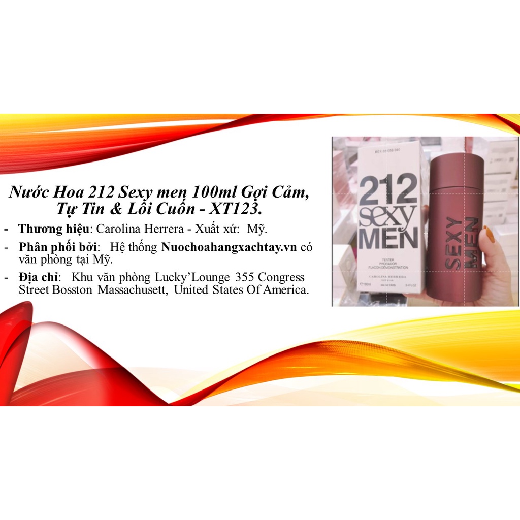 Nước Hoa Nam 212 Sexy men 100ml - Nét cá tính và lôi cuốn hiện đại - AM123