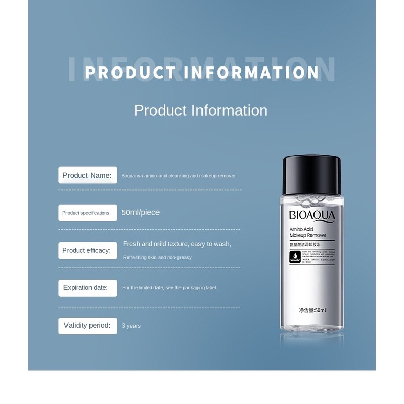 (Hàng Mới Về) Nước Tẩy Trang Bioaoua Chứa Axit Dưỡng Ẩm Làm Sạch Sâu Không Nhờn | BigBuy360 - bigbuy360.vn