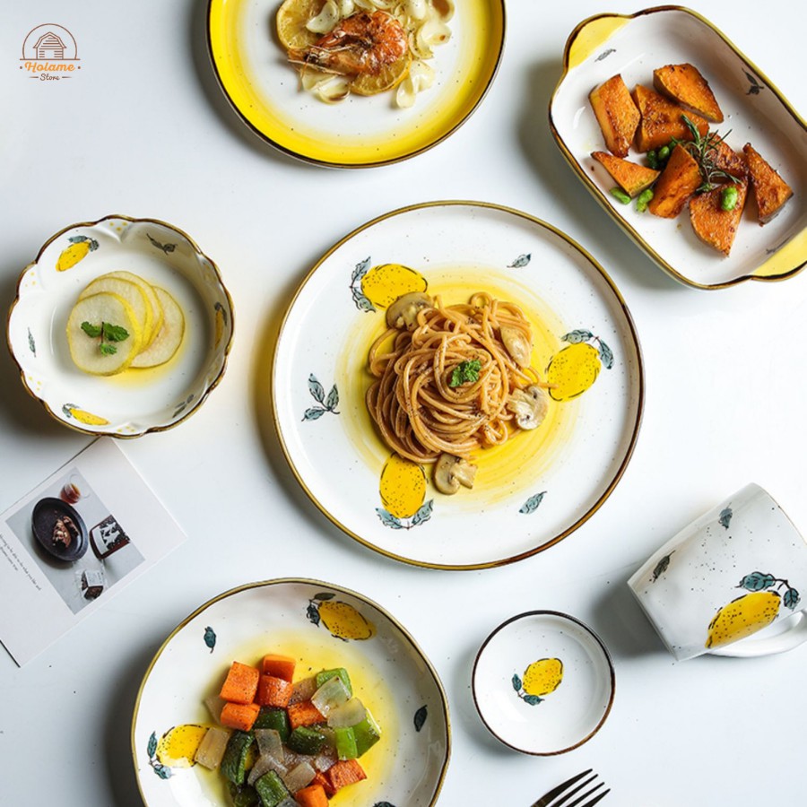Bát đĩa sứ cao cấp , chén dĩa sứ đồ dùng bàn ăn Holame