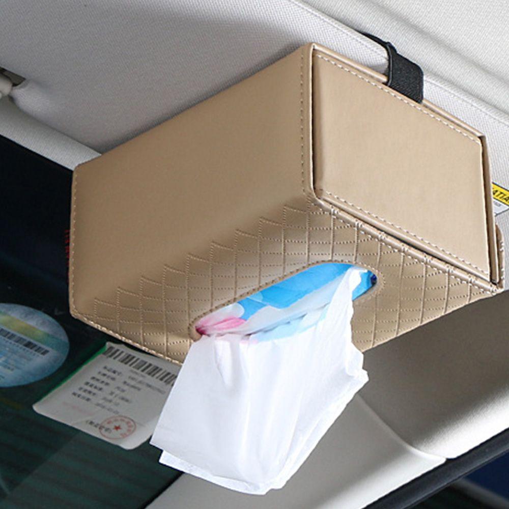 Hộp Đựng Khăn Giấy Bằng Da PU Đa Năng Gắn Ghế Ngồi Xe Hơi Tiện Dụng Ốp