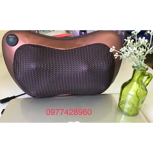 Gối massage hồng ngoại 8bi đa năng tặng cáp sạc ô tô.