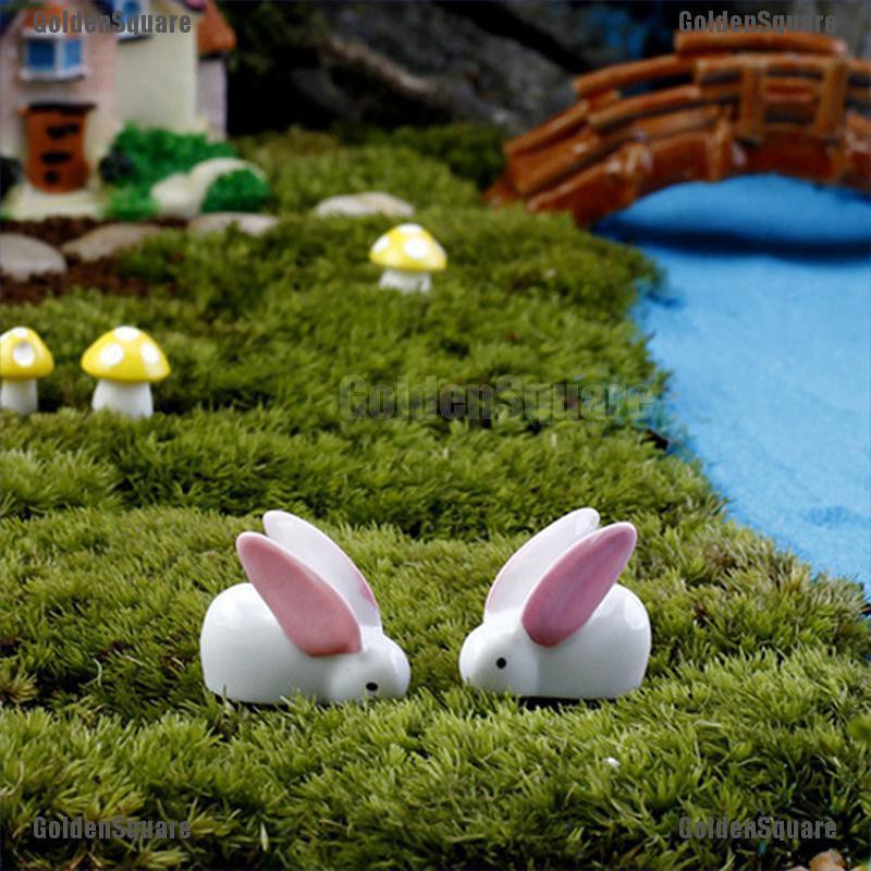 Mô Hình Thỏ Mini Bằng Nhựa Resin Trang Trí Sân Vườn