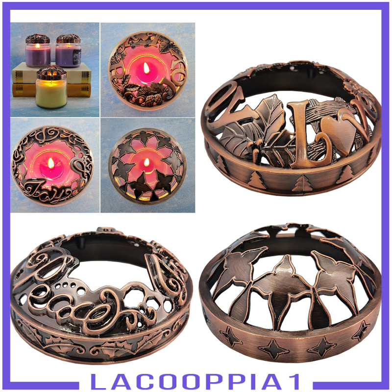 [LACOOPPIA1]3 Pieces Candle in Jar Lid Candle Topper Vintage Style Candle Decorations 86mm