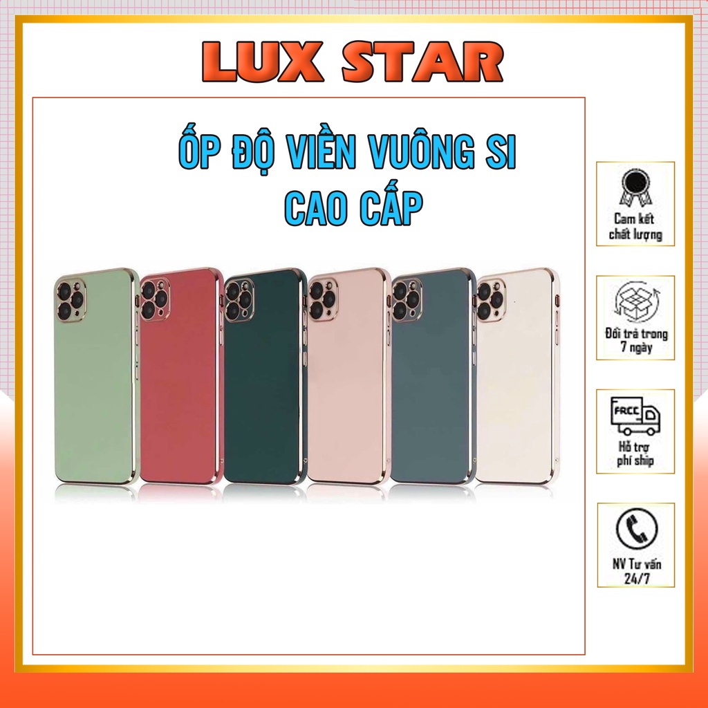 Ốp iphone Thiết kế viền vuông dẻo xi 6/6plus/6s/6splus/7/7plus/8/8plus/x/xs/11/12/13/pro/max/promax