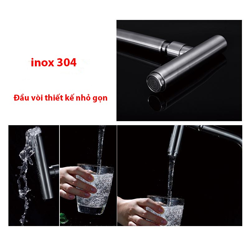 Vòi rửa chén bát nóng lạnh cắm chậu OS604 chất liệu Inox 304 nguyên khối- Bảo hành 03 năm trên toàn quốc