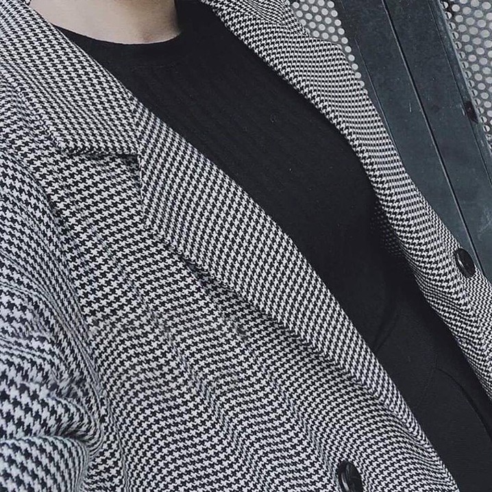 Áo blazer kẻ đen trắng Hàn Quốc (ảnh thật), vải cao cấp loại 1 | BigBuy360 - bigbuy360.vn