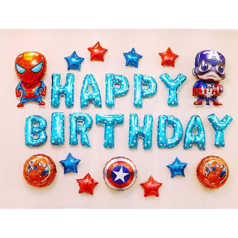 Set bóng trang trí sinh nhật cho bé trai hình siêu nhân