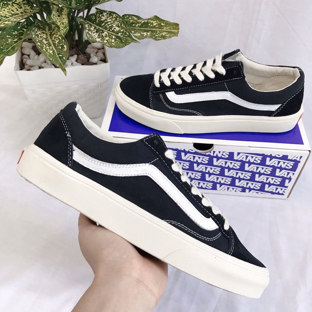 GIÀY 𝐕𝐀𝐍𝐒 VAULT OLD SKOOL MÀU ĐEN ⚡Full box bill⚡ Giày thể thao nam nữ 2021