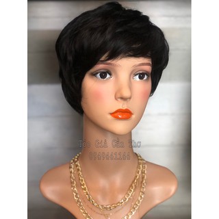 TÓC BỘ TÉM NGẮN XOĂN DỢN TRUNG NIÊN ( Màu đen)