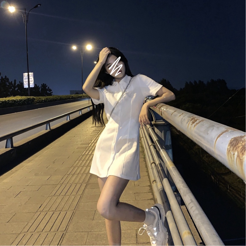 Đầm polo PERTY dáng rộng phong cách Hàn Quốc thời trang mùa hè năng động dành cho học sinh nữ