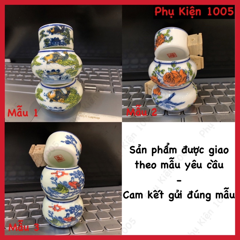 Cóng Sứ Chào Mào Tai Tre Viền Xanh