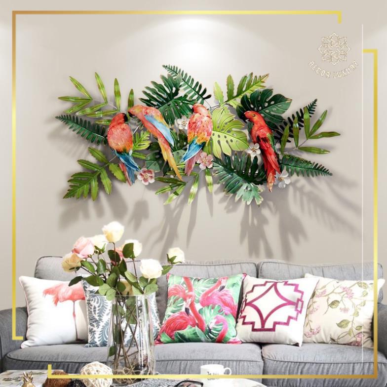 Đồ Nội Thất, Decor Trang Trí Tranh Sắt Treo Tường Nghệ Thuật, Tranh Decor Trang Trí Vẹt Mã 2130