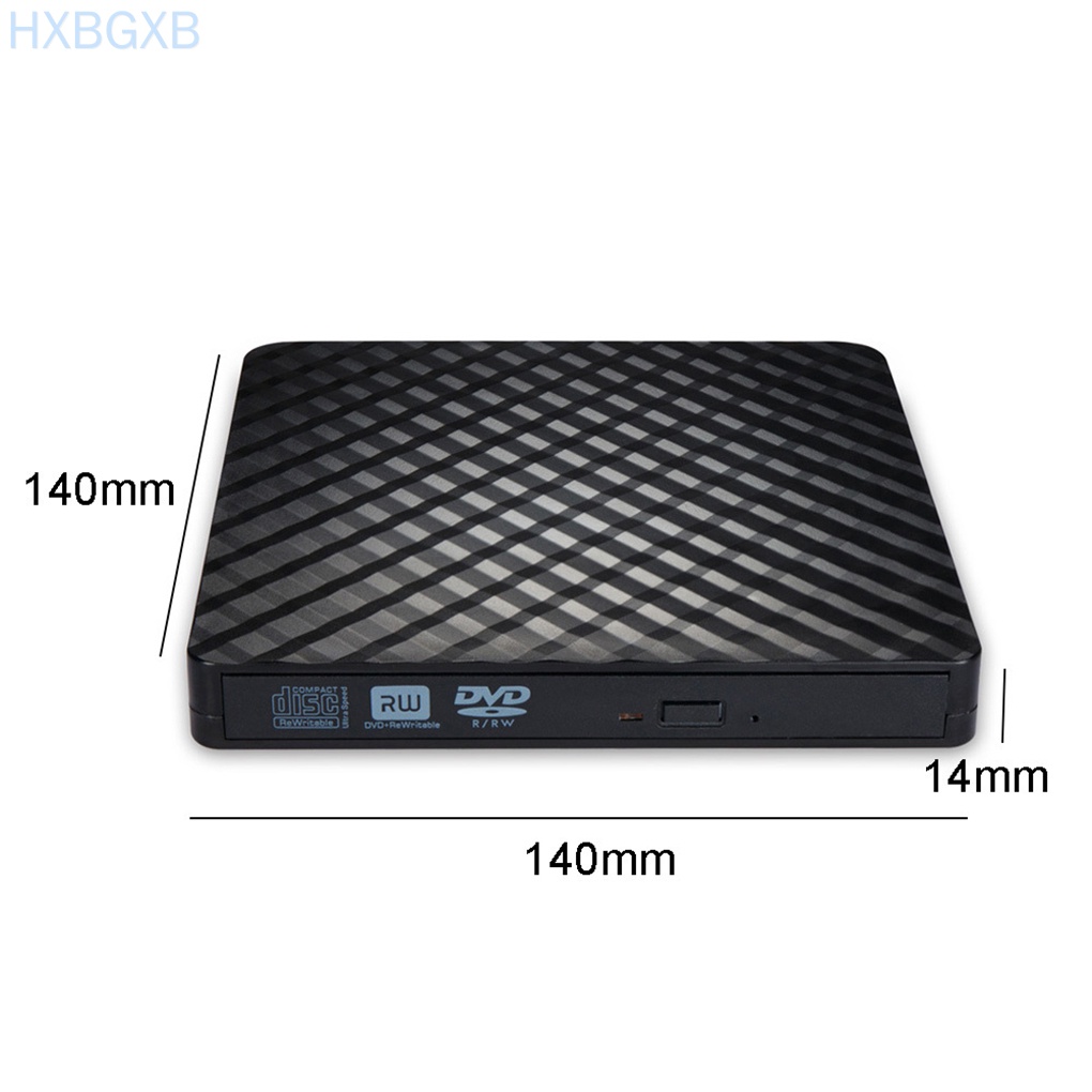 HXBG PC Laptop External USB 3.0 DVD RW CD Writer Portable Optical Drive Burner Reader Player Tray