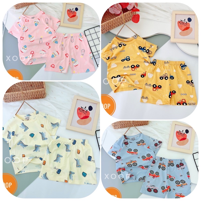Cực Đại 1(35-42kg) Bộ cộc xuất Hàng in tràn chất cotton lạnh hàng Quảng Châu cho bé