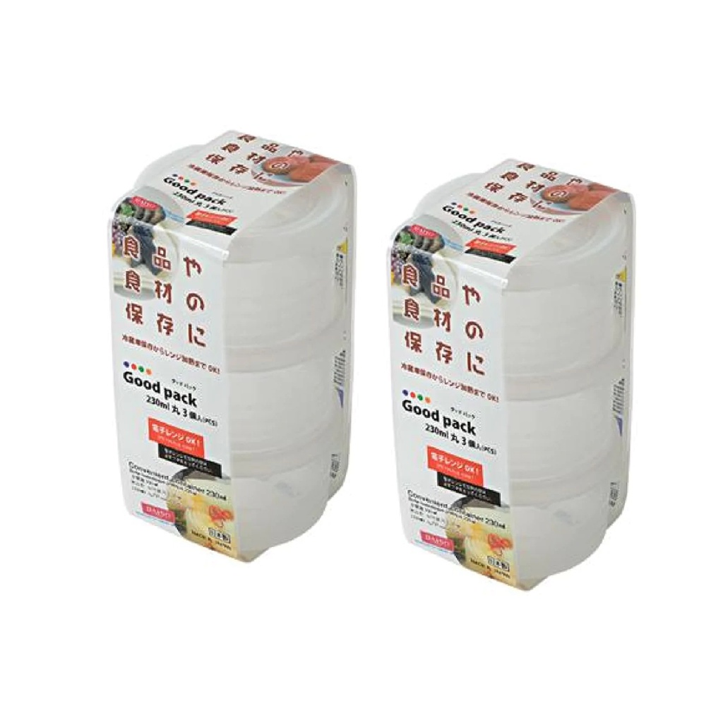 Daiso Hộp Nhựa Tiện Dụng 230Ml (3 Cái) Conveinient Container 230Ml