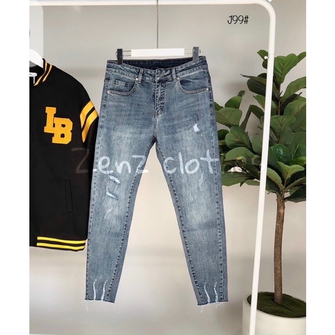 Quần Jean Nam Xanh cào kiểu không lai - ZENZ CLOTHES