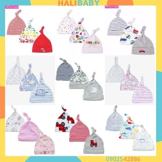 Mũ sơ sinh Momcare Cho Bé Tam Giác Cotton Siêu Mịn 2 Cúc Bấm Sét 3 MU05
