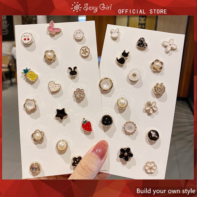 Ghim Cài Cổ Áo Trang Trí Hình Nút Áo Cô Gái Nhật Bản Dễ Thương Quyến Rũ