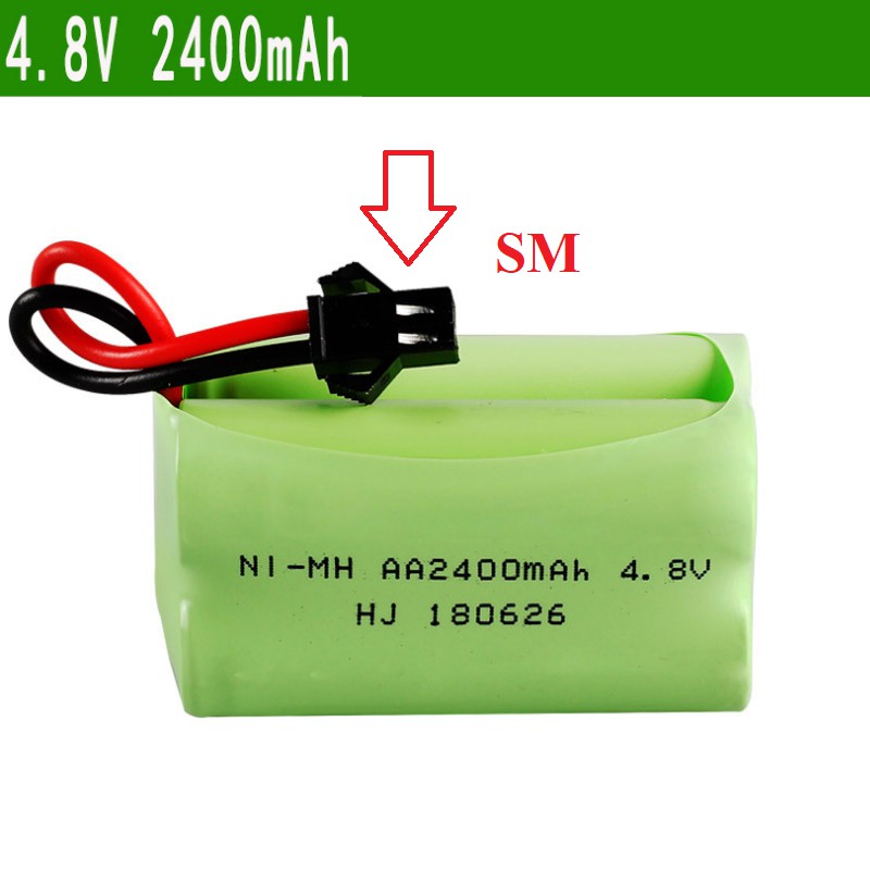 Pin sạc 4.8v jac SM dung lượng cao 2400mah dùng cho xe điều khiển cấu tạo pin ghép 2 hàng