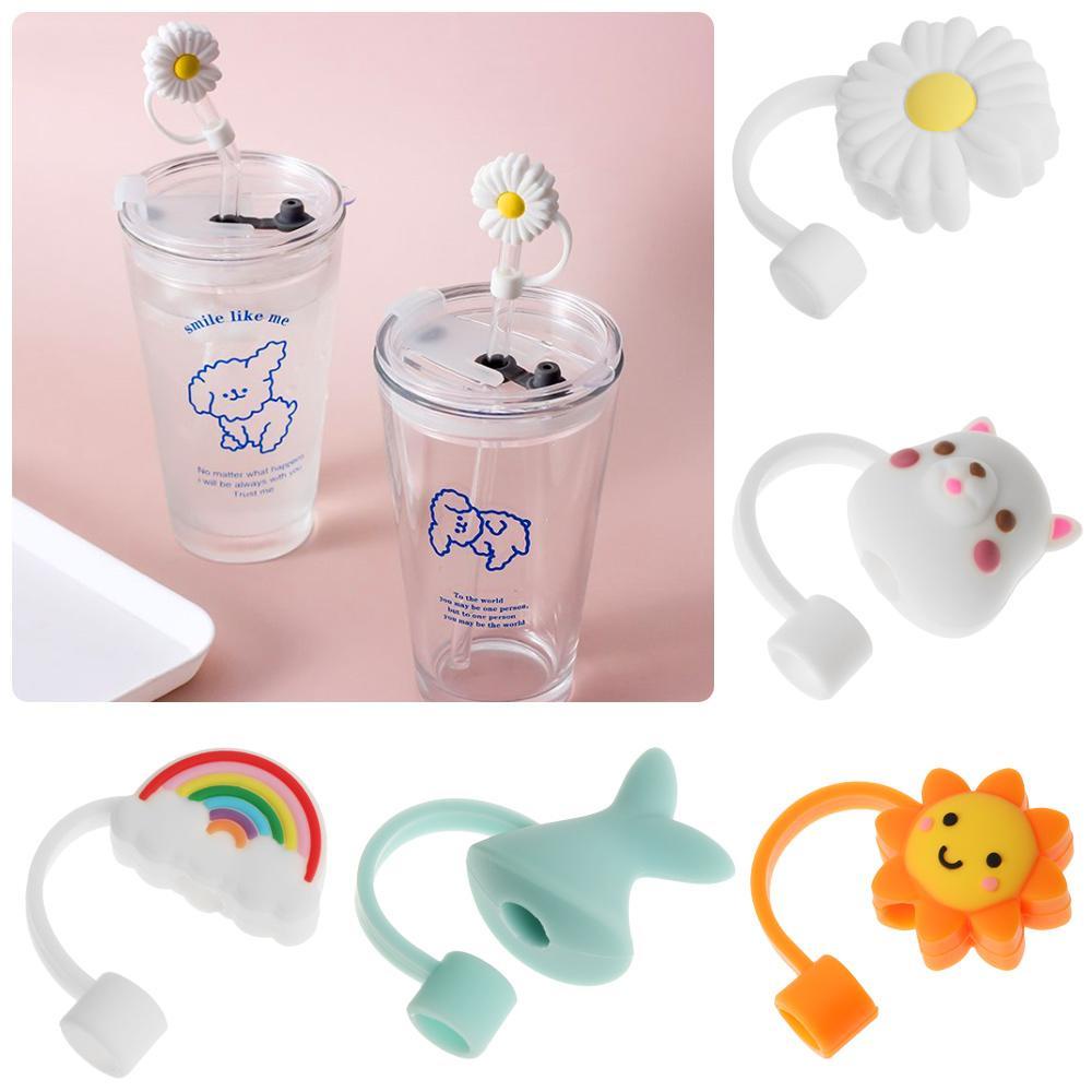 Nắp Đậy Ống Hút Chống Bụi Bẩn / Văng Nước Kiểu Hoạt Hình Dễ Thương Tiện