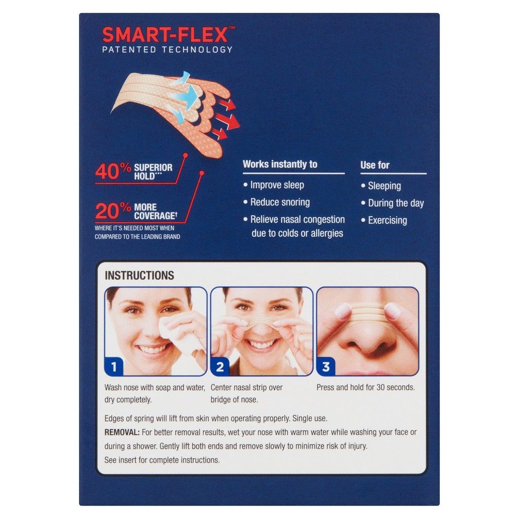 Miếng Dán Mũi Equate Nasal Strips - Giảm Ngáy Khi Ngủ, Giúp Hô Hấp Tốt, Ngủ Ngon, Giảm Nghẹt Mũi