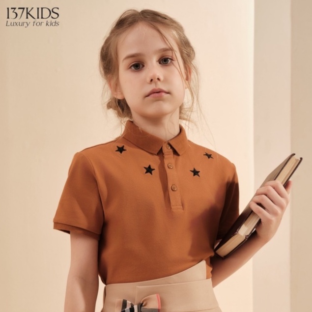 Áo polo cổ sao unisex thiết kế 137Kids cotton thoáng mát, thấm hút mồ hôi tốt cho bé