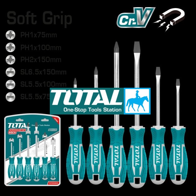 Total Bộ 6 tô vít dẹp và bake CR-V THT250606