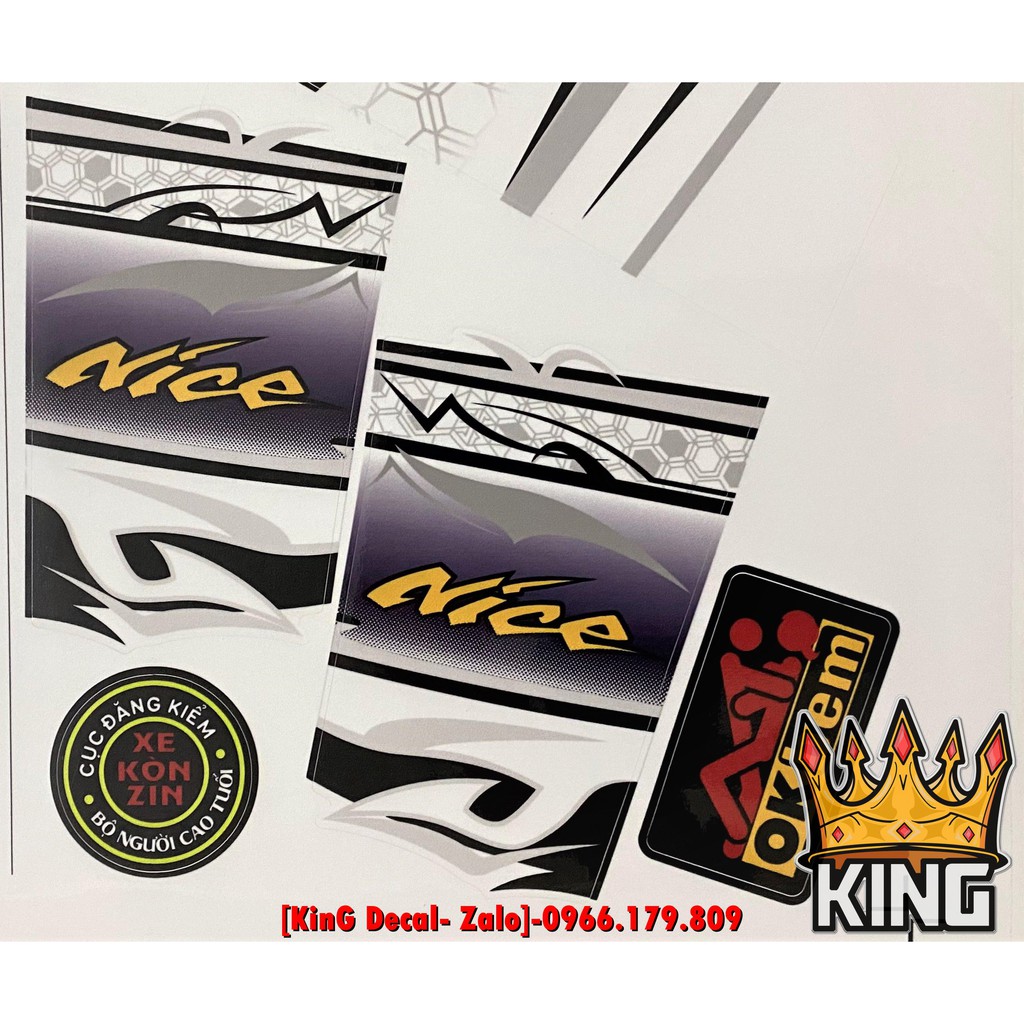 Tem Rời Wave 110cc Trắng Xám Ver 3 - Ảnh Thật