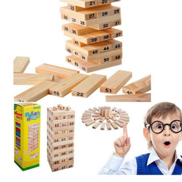 Bộ Đồ Chơi Rút Gỗ Wiss Toy 54 Thanh Cho Bé