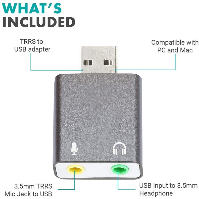 USB Sound card KLH VEGGIEG cho máy tính, laptop âm thanh vòm 7.1 hỗ trợ Mic nghe gọi điện