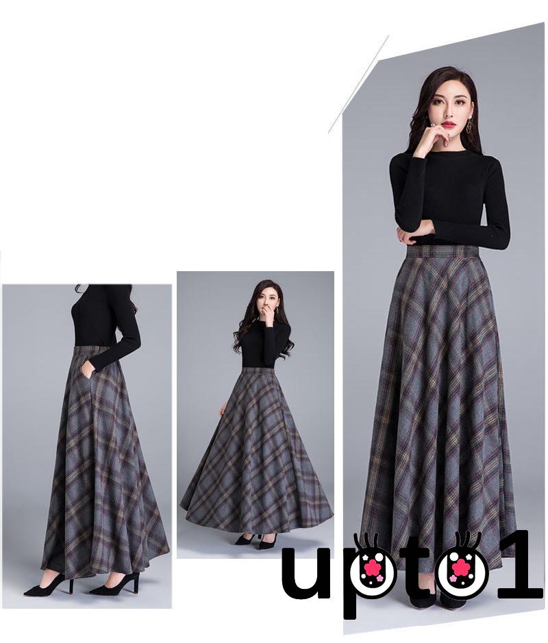 Chân Váy Dài Họa Tiết Kẻ Lưới Nữ Tính | BigBuy360 - bigbuy360.vn