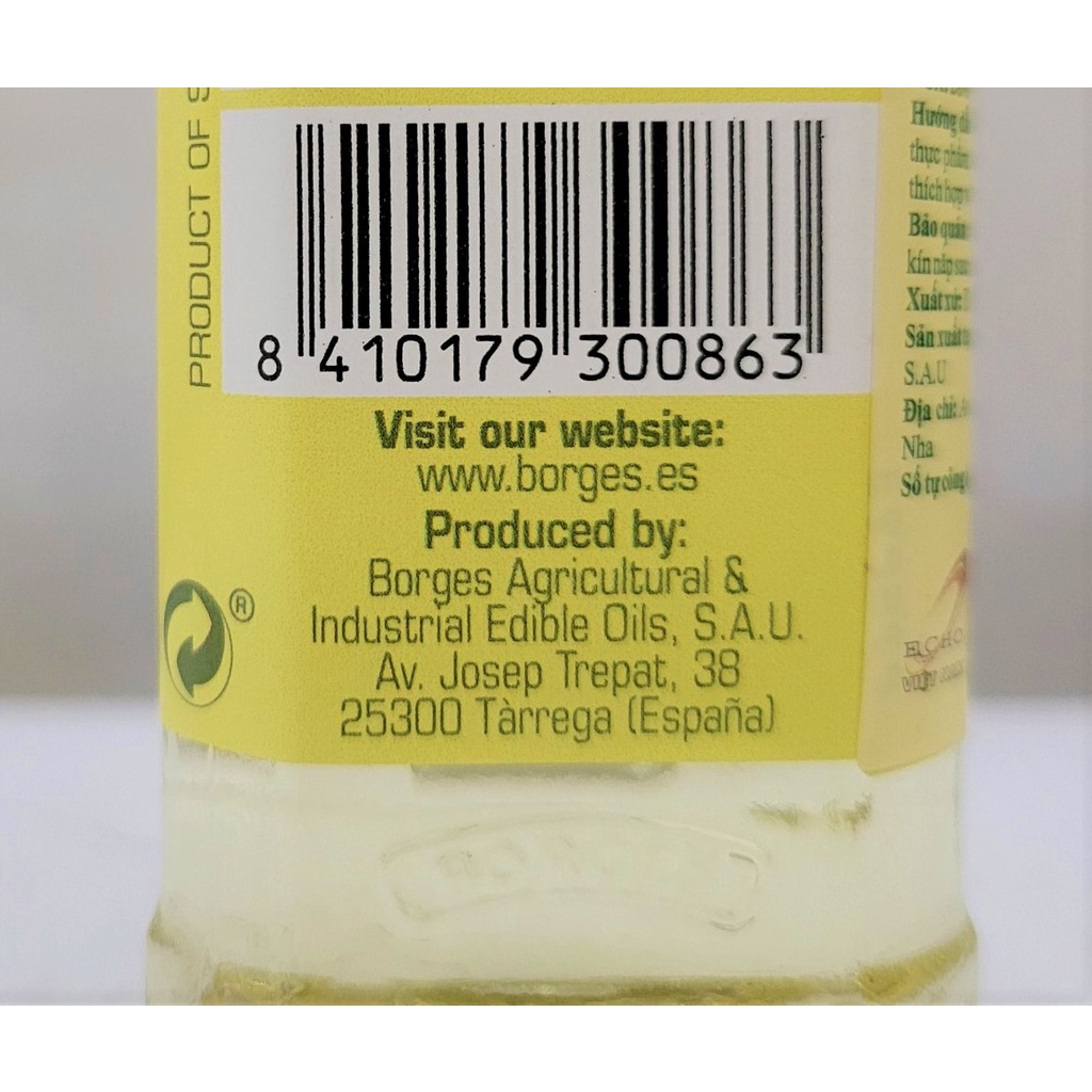 [Chai nhỏ 125ml – Extra Light] DẦU Ô LIU NGUYÊN CHẤT KHÔNG MÙI [Spain] BORGES Extra Light Olive Oil (halal)