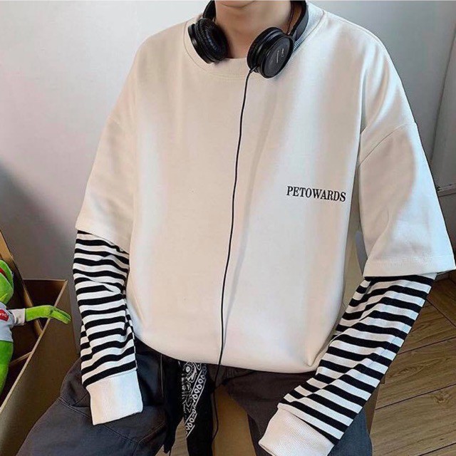 Áo thun tay dài form rộng unisex - phông dài tay nam nữ oversize petowards  - 2N Unisex