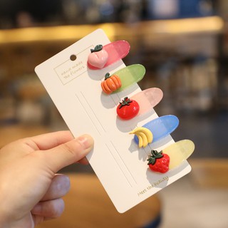 Sét 6 kẹp tóc hoa quả siêu yêu