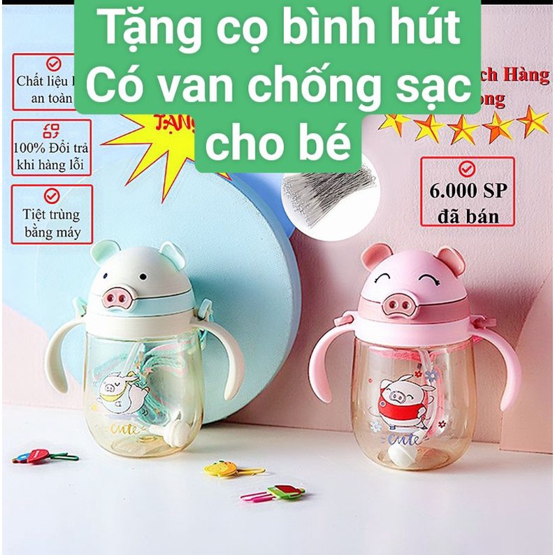 Bình Tập Hút Nhật chia vạch Cho Bé 280ml Tặng kèm dây xách-PC33