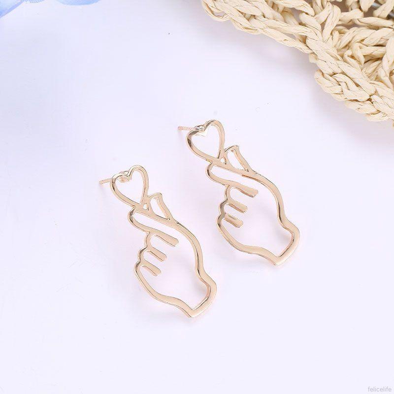 Khuyên tai hợp kim hình trái tim độc đáo xinh xắn