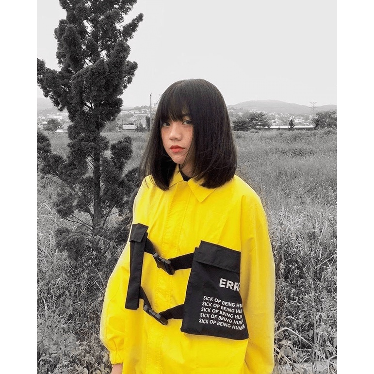 Áo khoác JACKET NAM NỮ VÀNG ĐEN  UNISEX tp [NewUnisex]