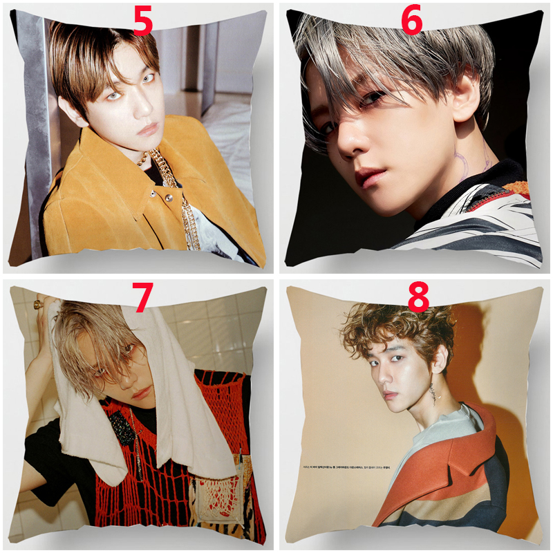 Vỏ gối polyester một mặt hình thành viên nhóm EXO Byun Baekhyun thời trang Hàn Quốc