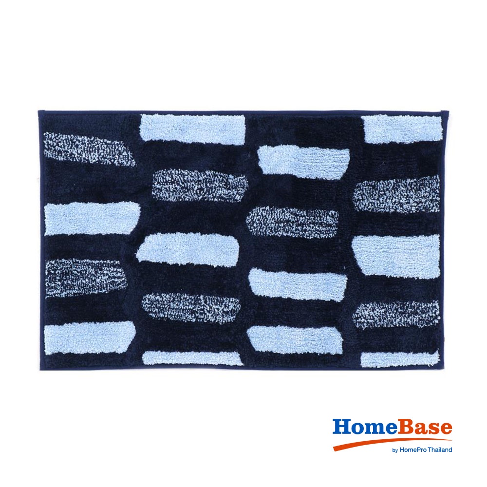 HomeBase HLS Thảm lótsàn lau chân phòng tắm Microfiber chống trượt Thái Lan W45xH70xD1,5 màu xanh dương