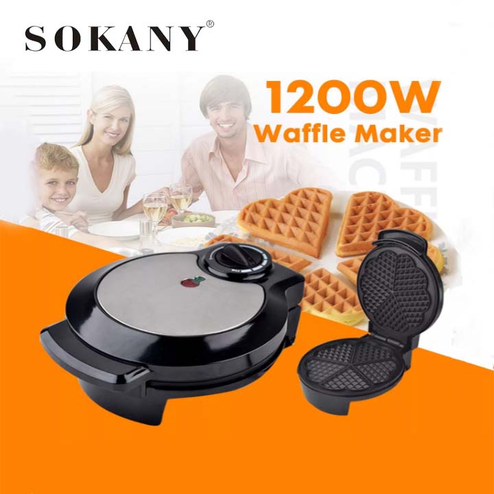 [Mã 155ELSALE giảm 7% đơn 300K] Máy làm bánh waffle SOKANY, Máy làm bánh tổ ong công suất 1200W