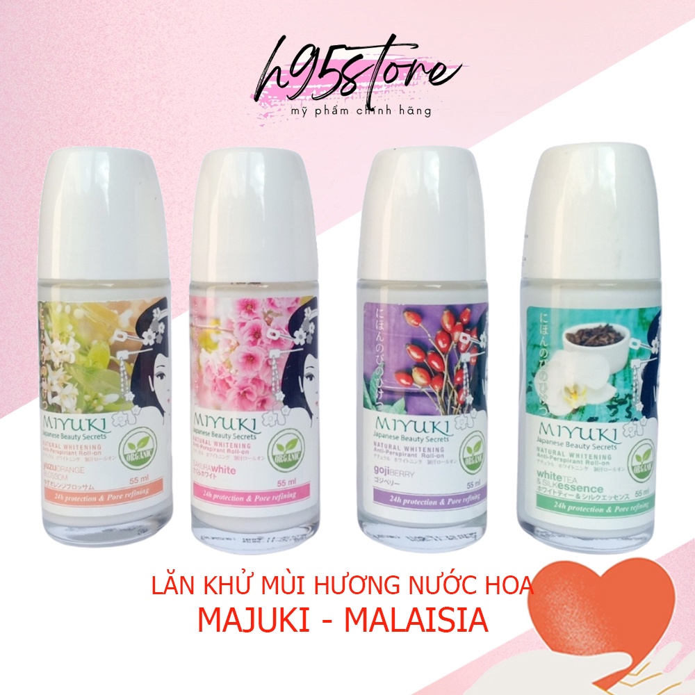 Lăn khử mùi 24h trắng da ngừa thâm nách hương nước hoa MIJUKI Nhật Bản