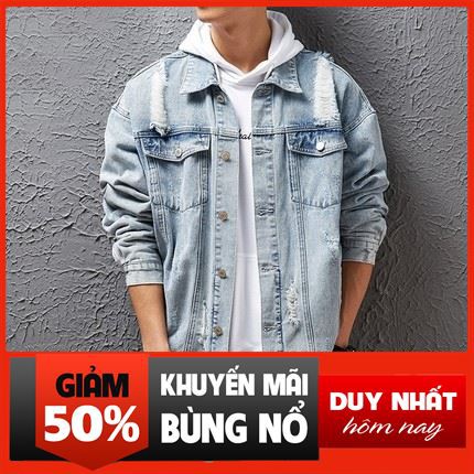 [ Big Sale ] áo khoác jean nam,khoác jean Unisex cao cấp KJC31 thời trang trẻ em