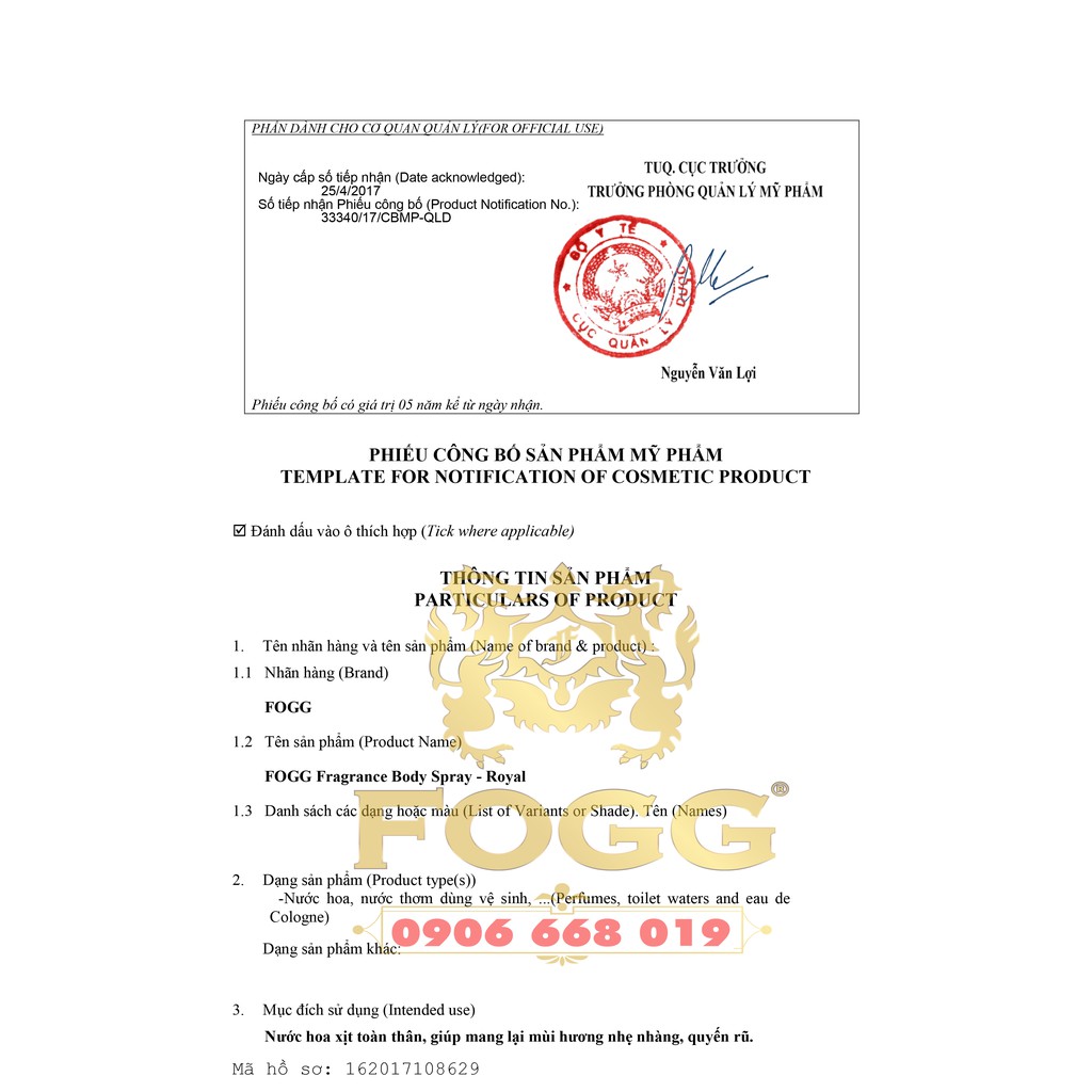 NƯỚC HOA XỊT TOÀN THÂN DÀNH CHO  NAM FOGG ROYAL 120ML, XỊT 800 LẦN, NHẬP KHẨU DUBAI | BigBuy360 - bigbuy360.vn