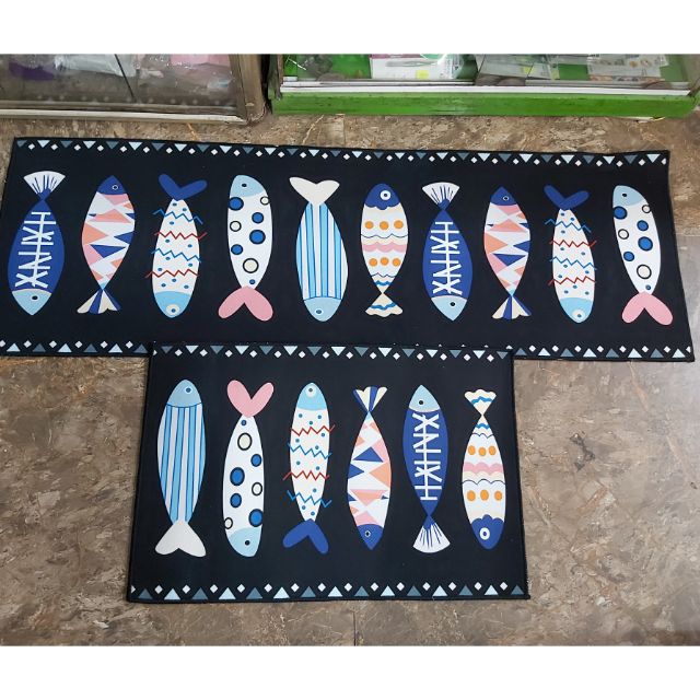 Thảm bếp mẫu cá (set 2 tấm)