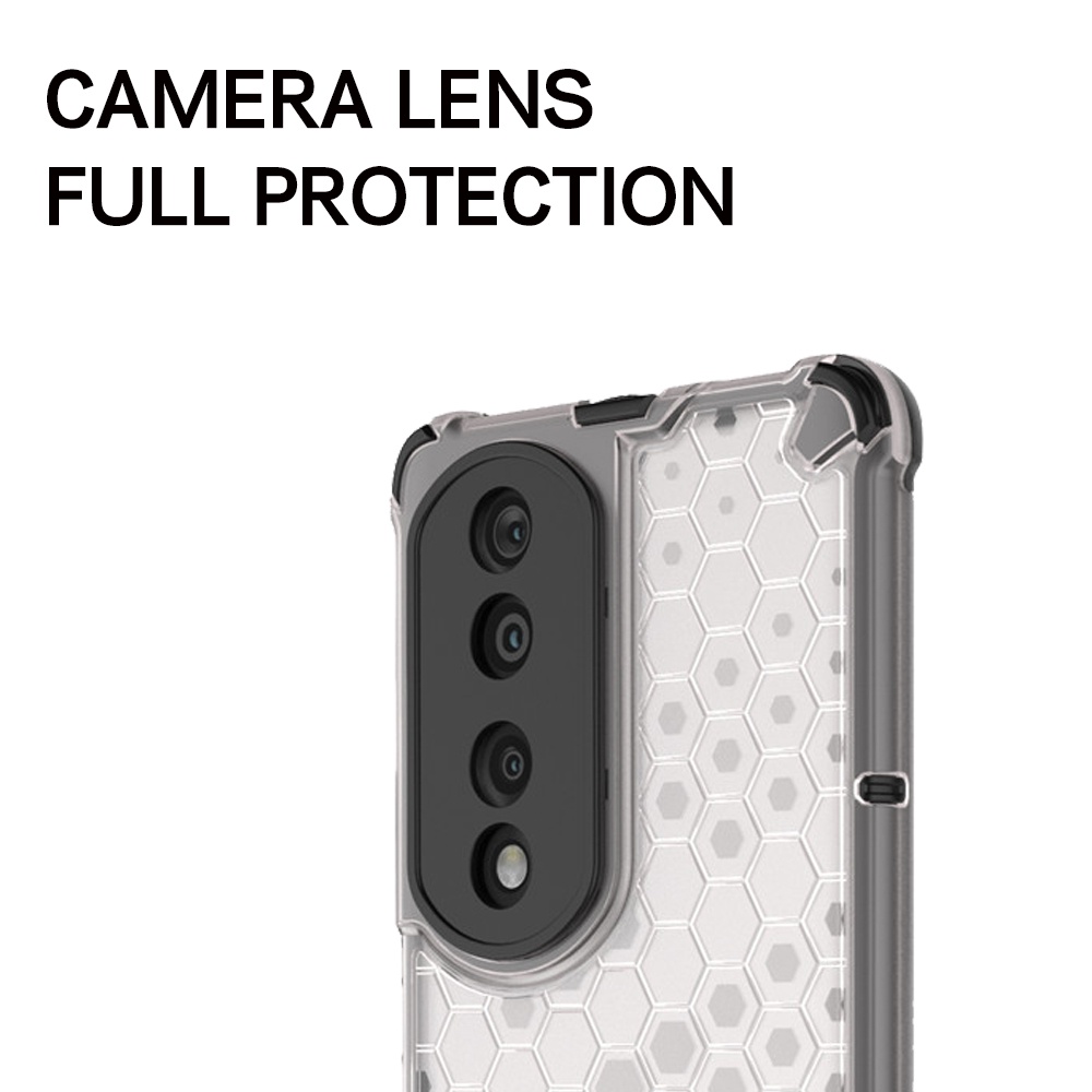 Ốp Điện Thoại Nhựa Cứng Trong Suốt Chống Sốc Họa Tiết Tổ Ong Cho HuaWei Honor X9 X8 X7 9C 9S 9X Lite 8X