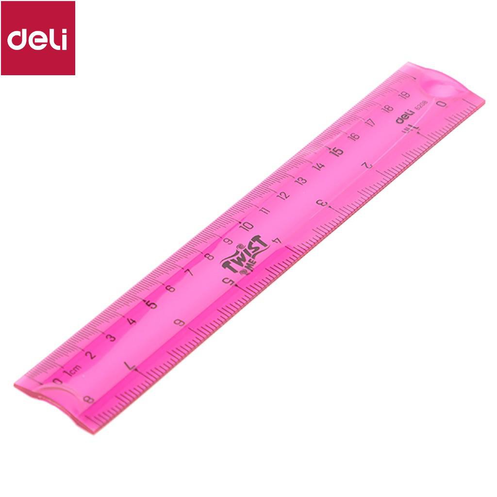 Thước kẻ nhựa dẻo EcoPVC 20cm Deli - Màu ngẫu nhiên - 2 chiếc - E6208 [Deli]