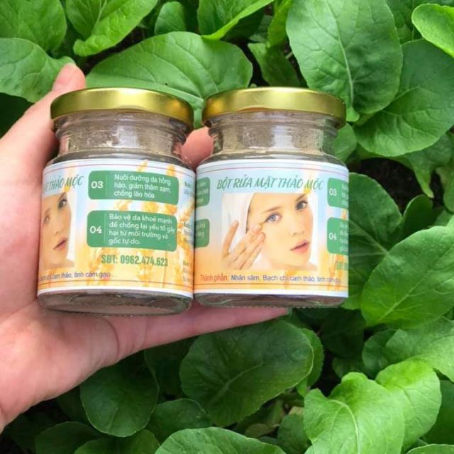 Bột rửa mặt thảo mộc nhân sâm handmade