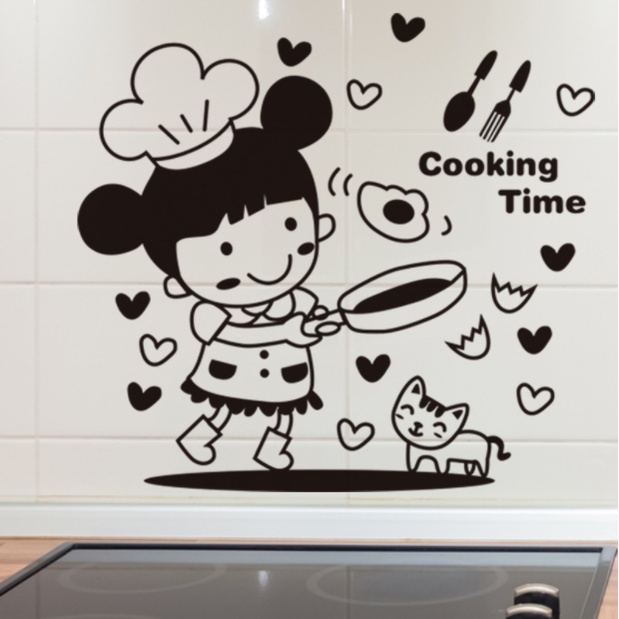 Decal trang trí tường - Những đầu bếp nhí